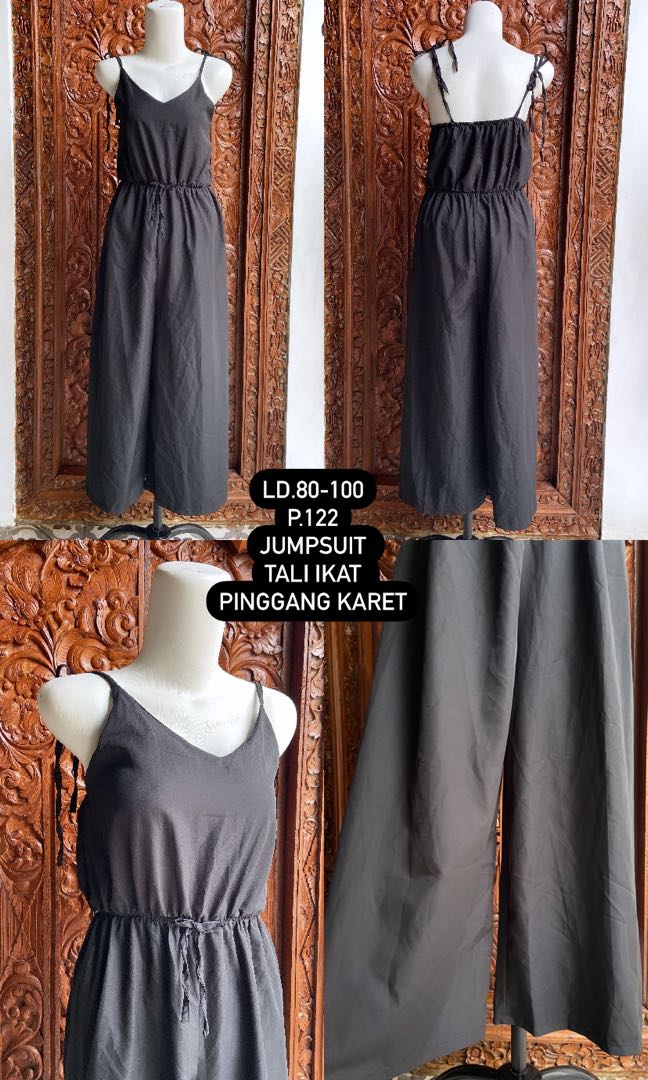 Jumpsuit hitam polos, Fesyen Wanita, Pakaian Wanita, Jumpsuits di Carousell
