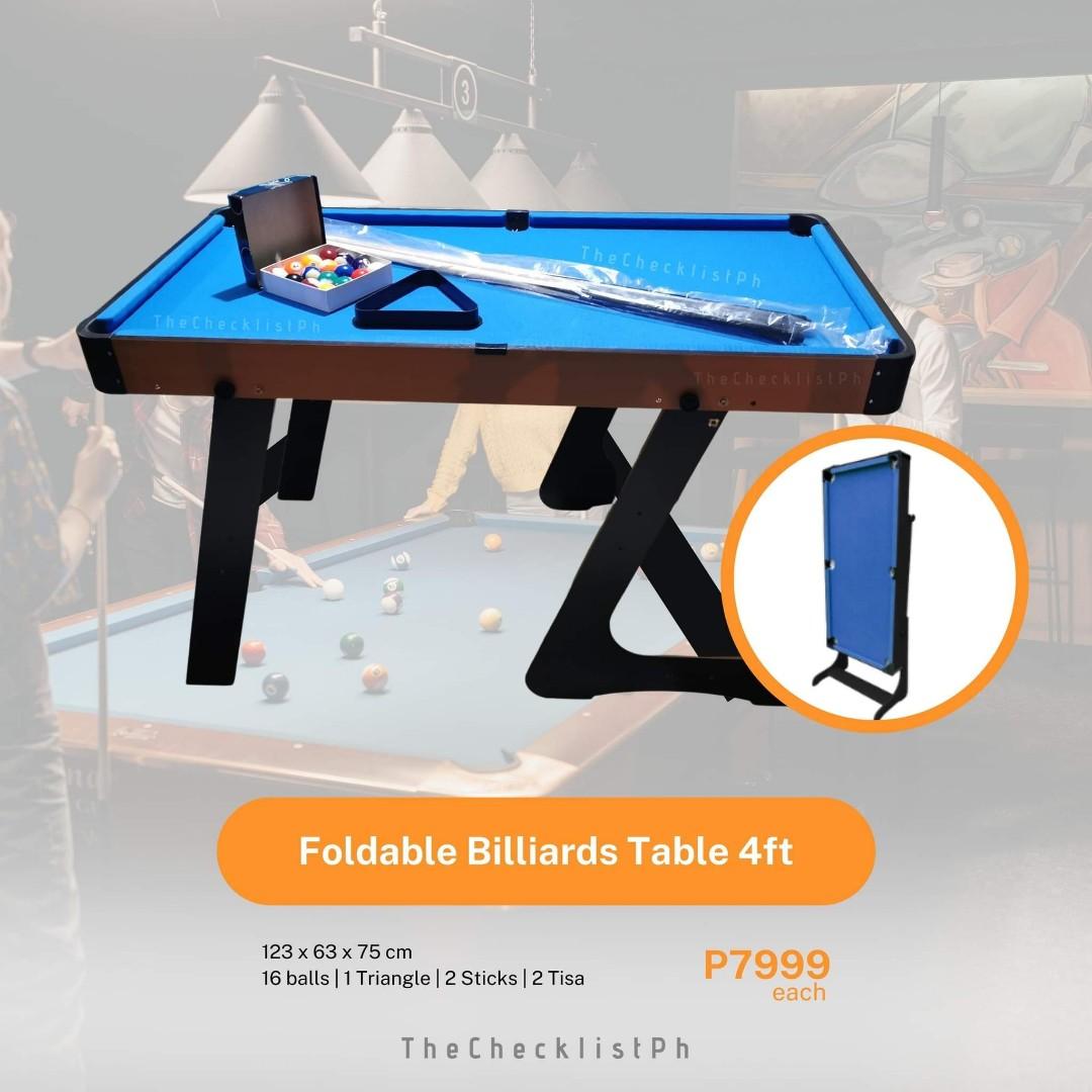 Junior Billiards Foldable (Category: Billiards and Bowling) located in Manila. Submitted by thechecklistph (Listing ID 1191186626, Image 1). Description: Junior Foldable Billiards Table P7999 123 x 63 x 75 cm Includes 16 balls 1 wooden table 2 sticks 2 tisa 1 triangle Pick up or delivery paid by the customer Location is Abad Santos Manila.
