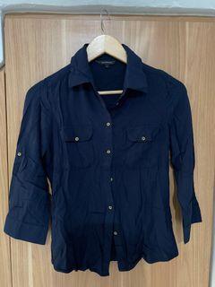 Kemeja navy cargo top