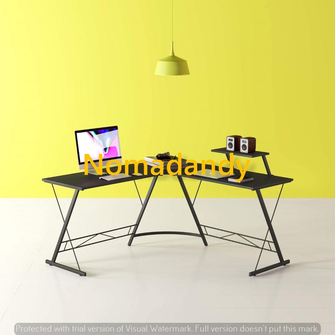 L Shape Corner Desk White Corner Desk Black Corner Desk with Monitor
