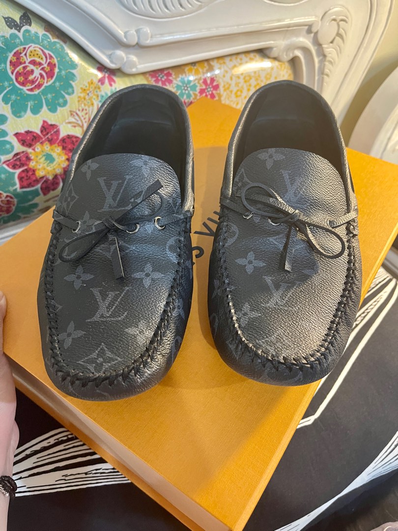 LOUIS VUITTON Arizona Moccasin Monogram Canvas Men's Shoes Loafers
