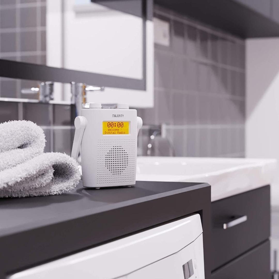 MAJORITY Eversden DAB Water Resistant Portable Shower Radio Bluetooth