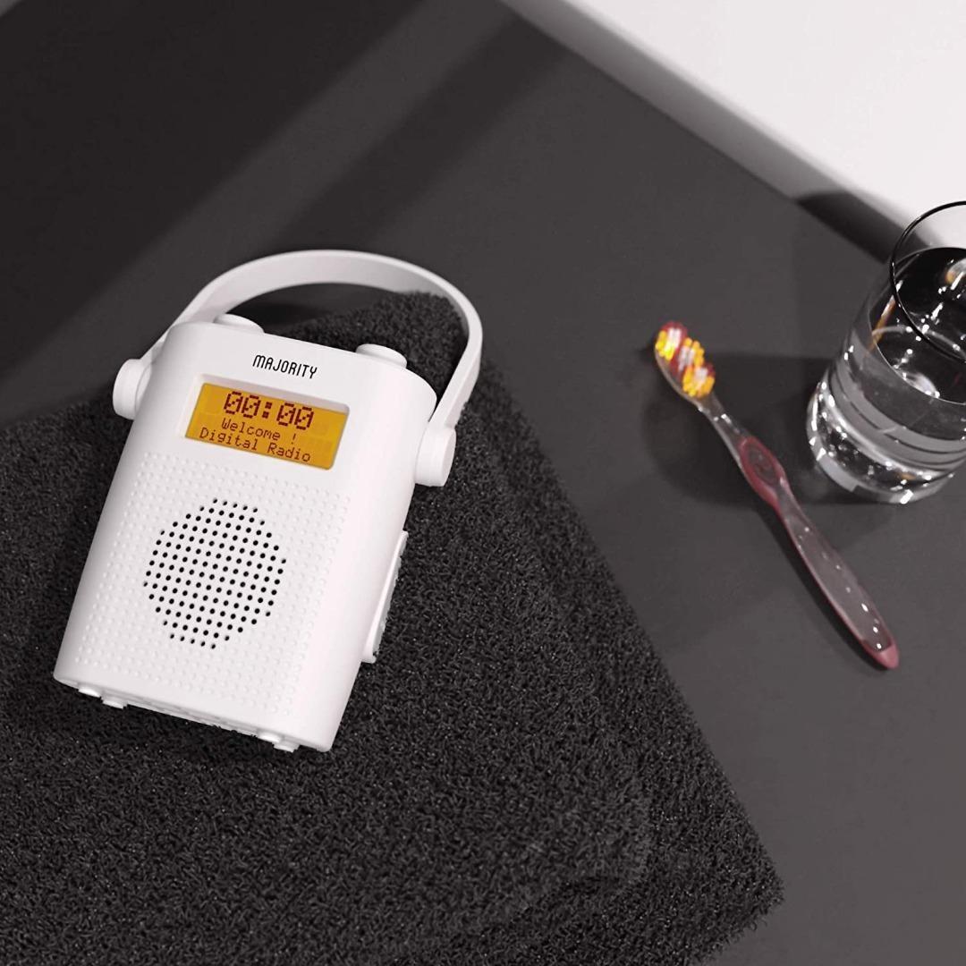MAJORITY Eversden DAB Water Resistant Portable Shower Radio Bluetooth