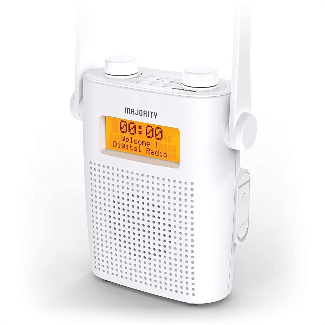 MAJORITY Eversden DAB Water Resistant Portable Shower Radio Bluetooth