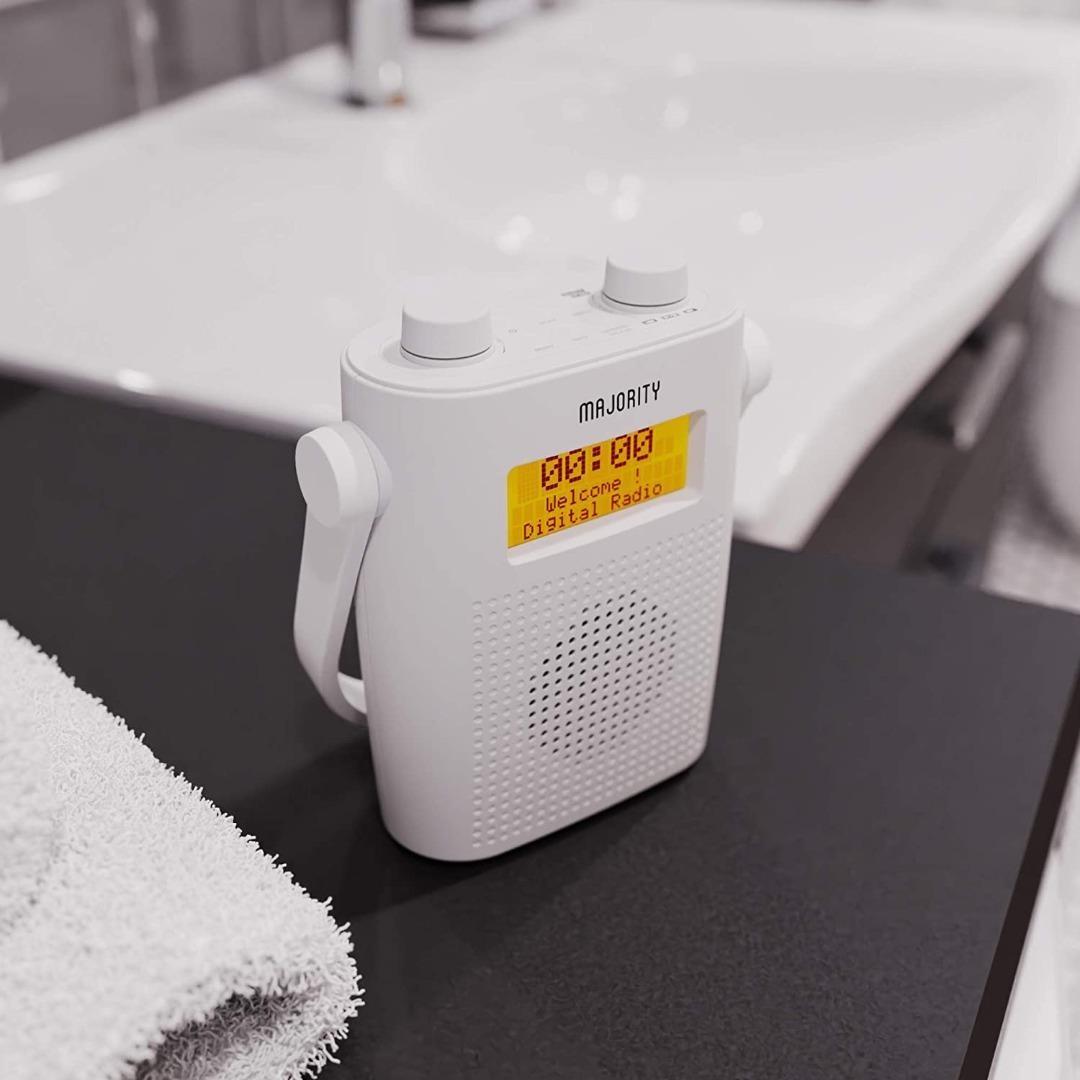 MAJORITY Eversden DAB Water Resistant Portable Shower Radio Bluetooth