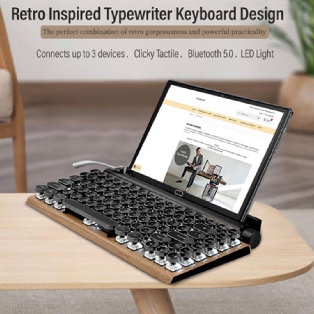 Mechanical Typewriter Keyboard Bluetooth 5.0 with LED, Computers & Tech