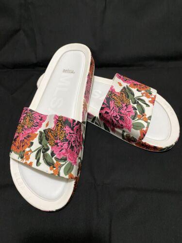 Melissa floral beach slides