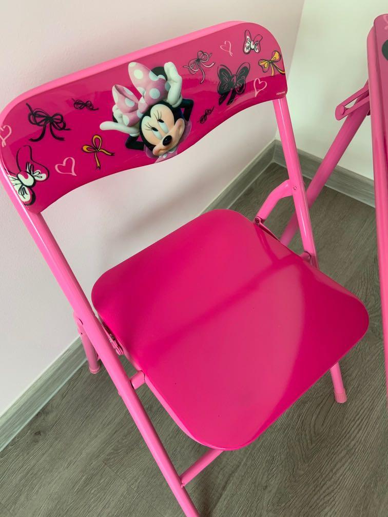 Minnie Mouse table and chairs, Furniture & Home Living, Furniture