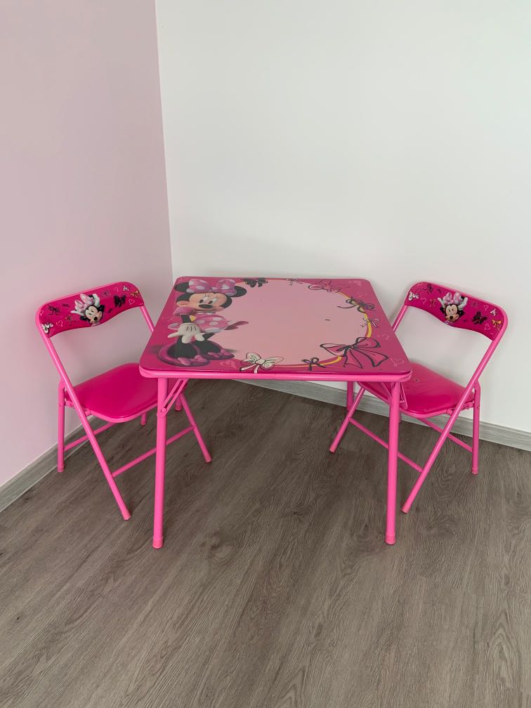 Minnie mouse folding deals table and chairs