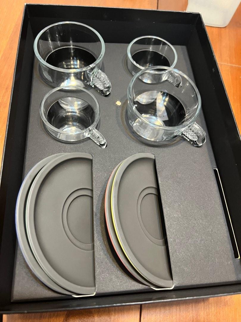 Nespresso View glass espresso and lungo cups and saucer set, Furniture