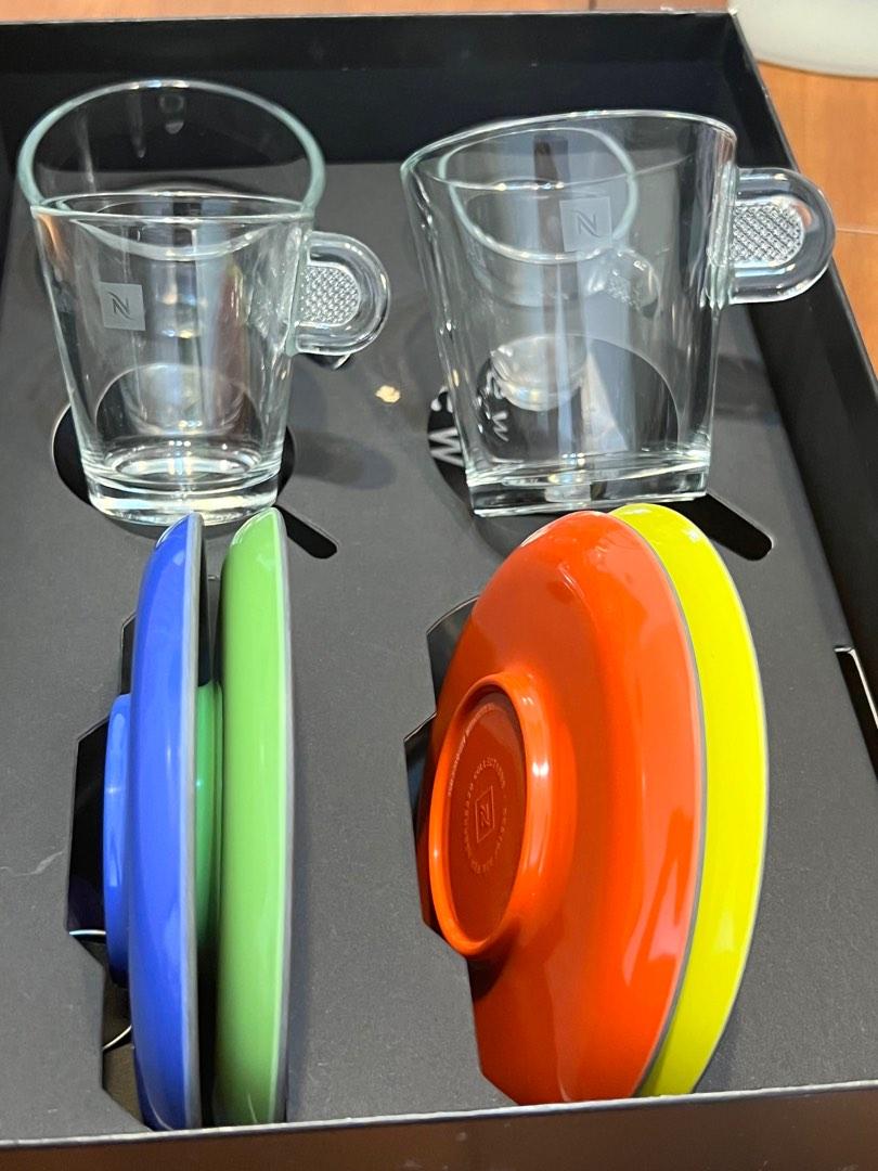 Nespresso View glass espresso and lungo cups and saucer set, Furniture