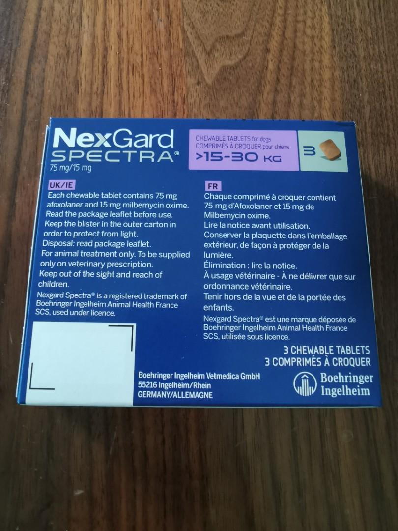 NexGuard Spectra 15-30kg, Pet Supplies, Health & Grooming on Carousell