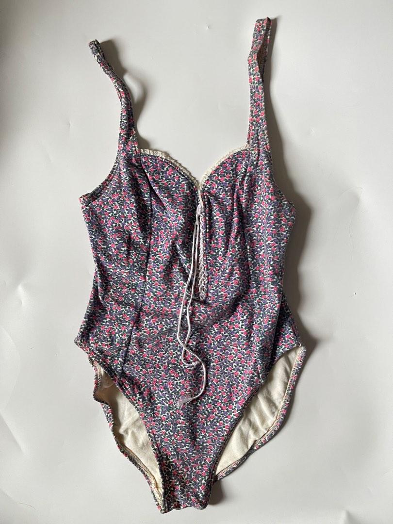 Abstract Purple One Piece Swimsuite