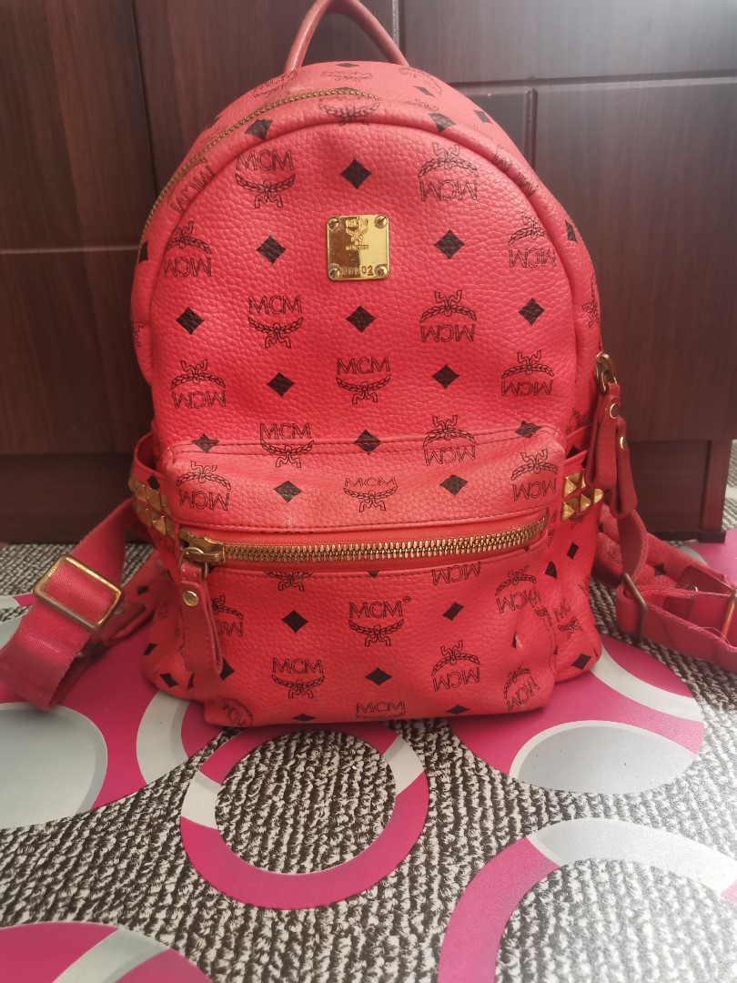 Legit MCM backpack turnable screws, Luxury, Bags & Wallets on Carousell