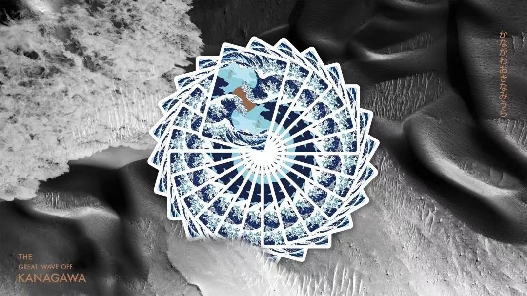Poker Cards - The Great Wave off Kanagawa Playing Cards (Ice Blue Gilded Edges). Collectors, sealed with cellophane. Limited edition of 88. Embossed, Japanese ancient artwork, paintings, Ukiyo-E, Hokusai. Brand new, sealed Poker Cards - The Great Wave off Kanagawa Playing Cards (Ice Blue Gilded Edges). Collectors, sealed with cellophane. Limited edition of 88. Embossed, Japanese ancient artwork, paintings, Ukiyo-E, Hokusai. Brand new, sealed