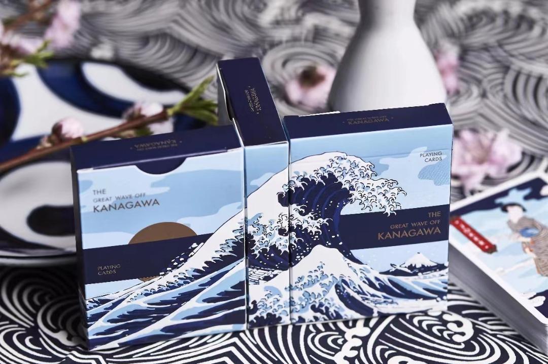 Poker Cards - The Great Wave off Kanagawa Playing Cards (Ice Blue Gilded Edges). Collectors, sealed with cellophane. Limited edition of 88. Embossed, Japanese ancient artwork, paintings, Ukiyo-E, Hokusai. Brand new, sealed Poker Cards - The Great Wave off Kanagawa Playing Cards (Ice Blue Gilded Edges). Collectors, sealed with cellophane. Limited edition of 88. Embossed, Japanese ancient artwork, paintings, Ukiyo-E, Hokusai. Brand new, sealed