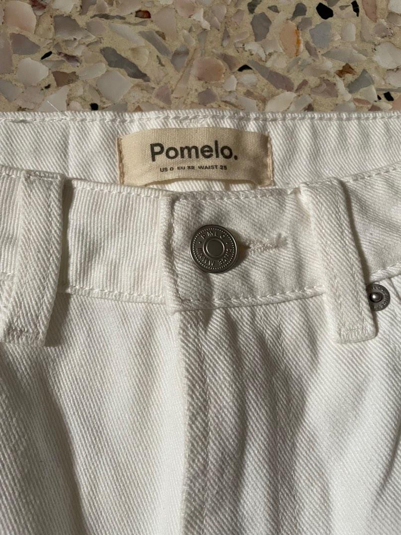 Pomelo white straight cut ripped jeans, Women's Fashion, Bottoms, Jeans