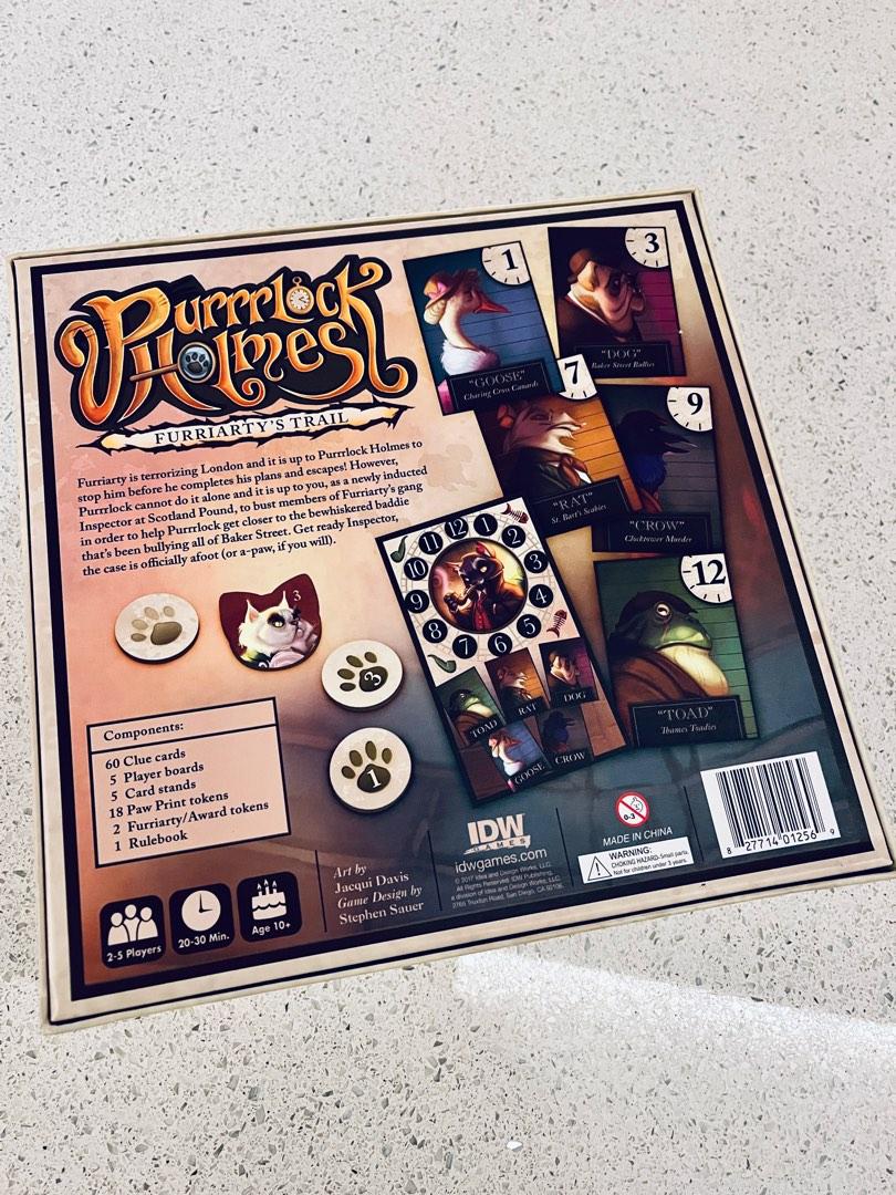 Purrlock Holmes Board game, Hobbies & Toys, Toys & Games on Carousell
