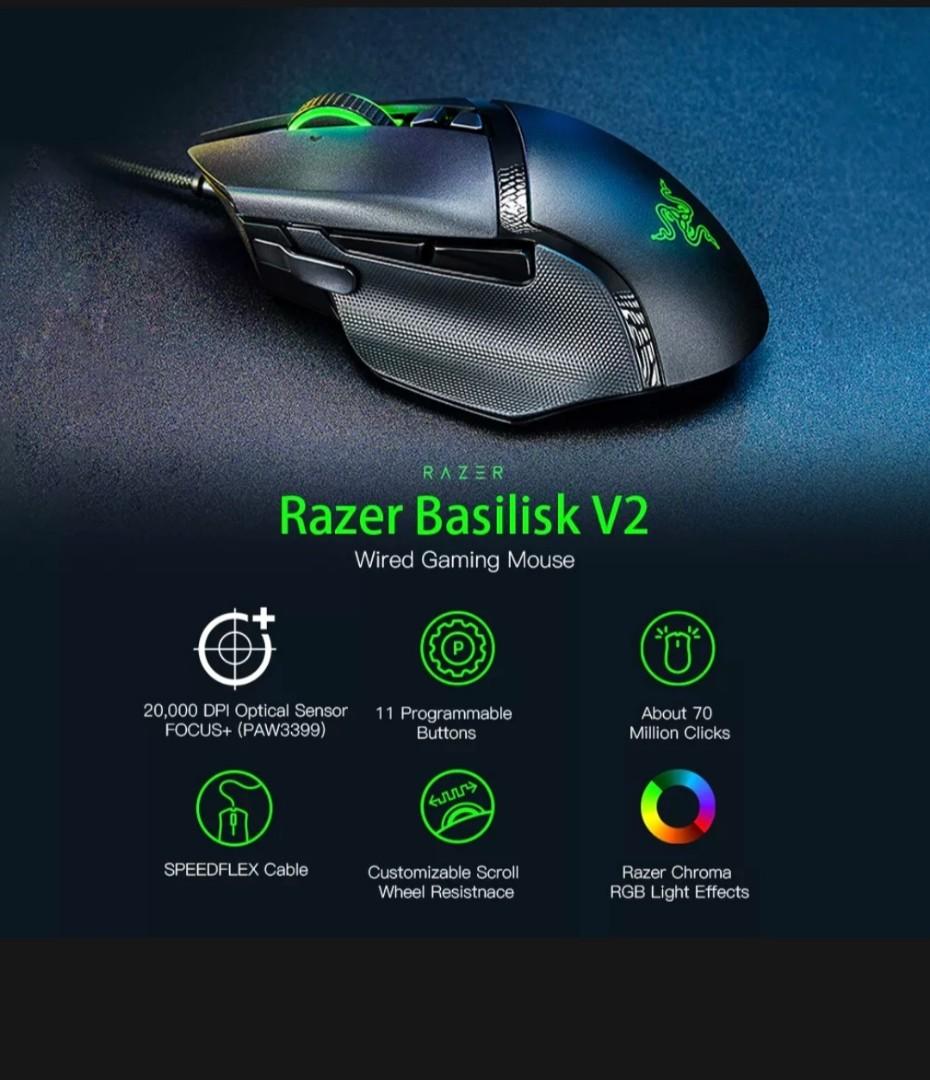 Razer Basilisk ERGONOMIC FPS GAMING MOUSE, Computers & Tech, Parts