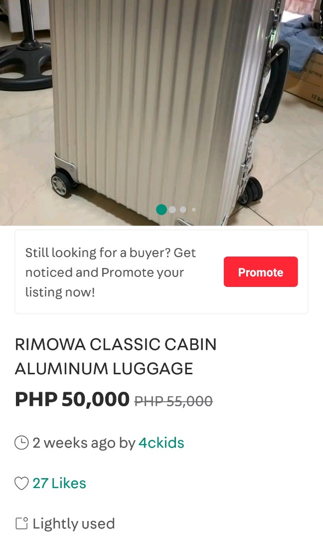 RIMOWA CLASSIC CABIN ALUMINUM LUGGAGE, Hobbies & Toys, Travel, Luggage