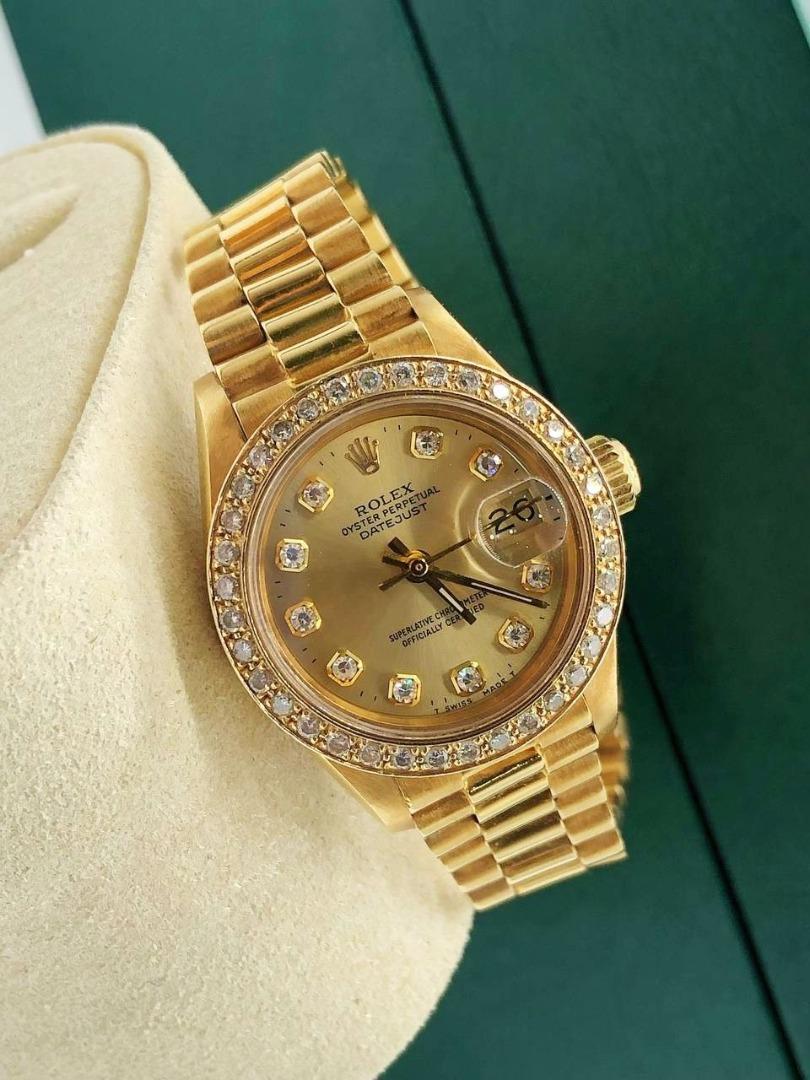 Rolex datejust president diamond hot sale