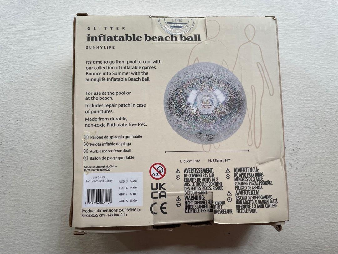 RTP20 Sunnylife Glitter Inflatable Beach Ball, Hobbies & Toys, Toys