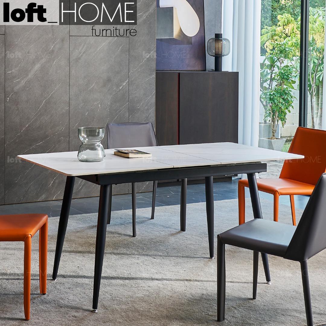 Stone extendable dining table hot sale