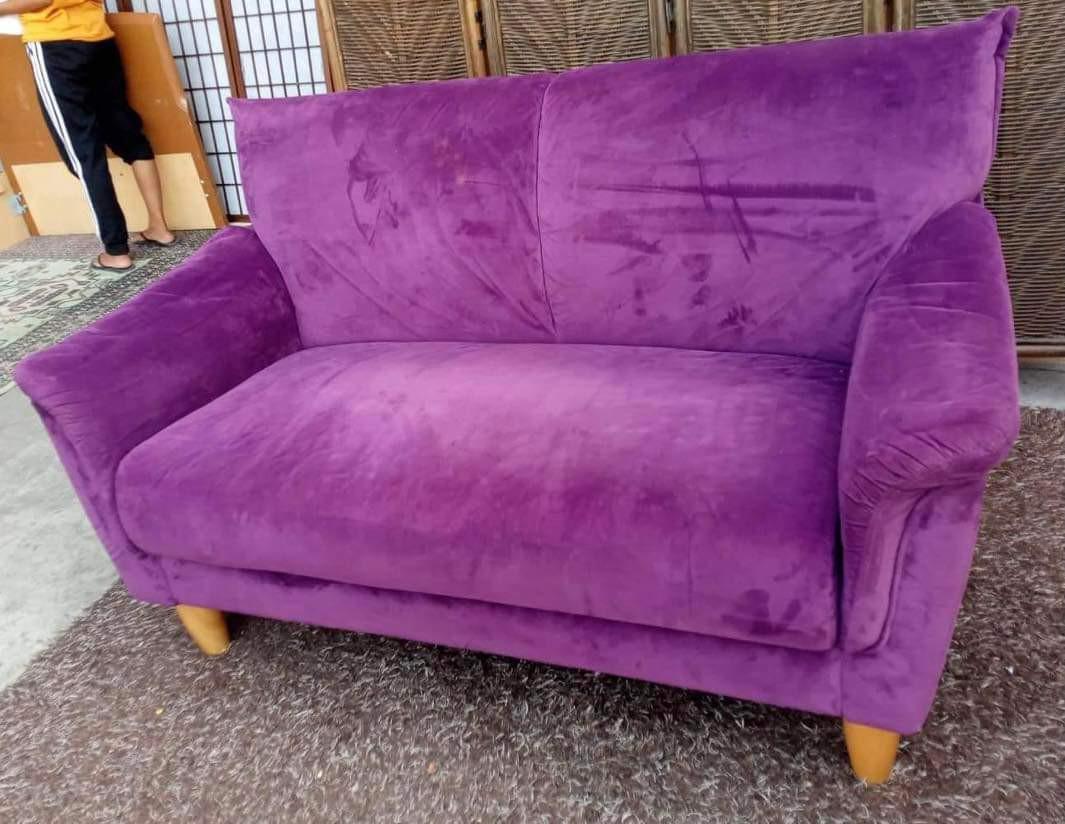 Sofa 52L x 21W in 2 seater Fabric seat Bulky foam, Furniture & Home