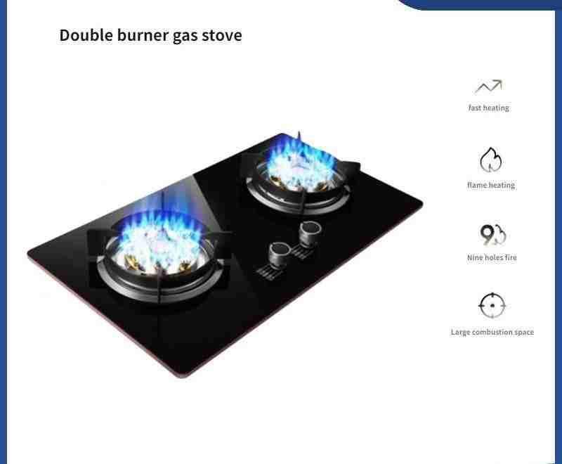 Tempered Glass Gas Stove Dapur Gas Clad Double NineChamber Fierce Flame / Double Burner Gas