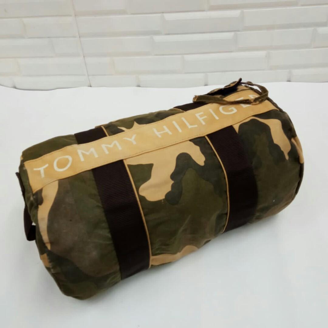 Tommy Hilfiger Weekender Green Brown Camo Travel Overnight Small Duffel Bag