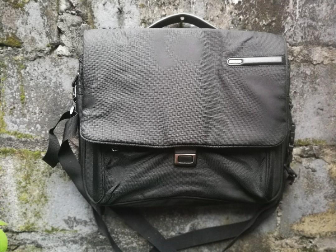 Tumi FXT Ballistic Nylon Slim Briefcase Black 26192D4, Men's Fashion