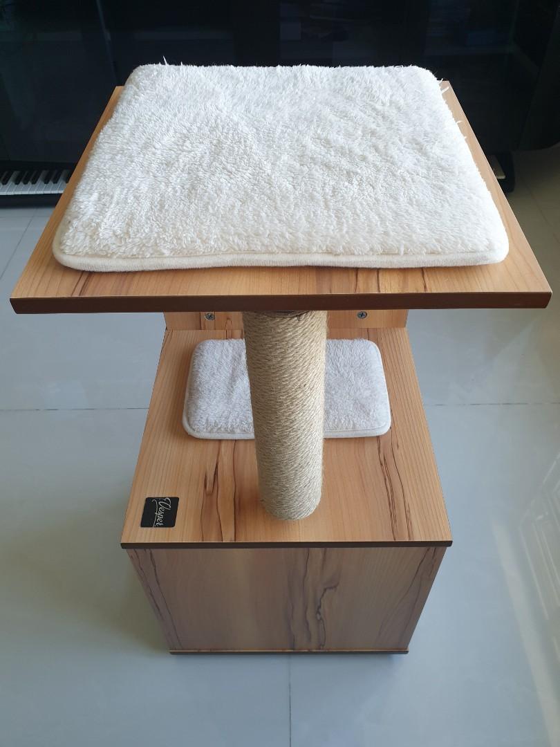 Vesper Wooden Cat Tree House & Scratch Post For Kitten / Cat / Dog
