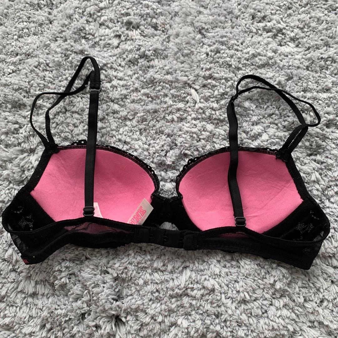 Buy Victoria's Secret Designer Collection Black Pink Lace Bra
