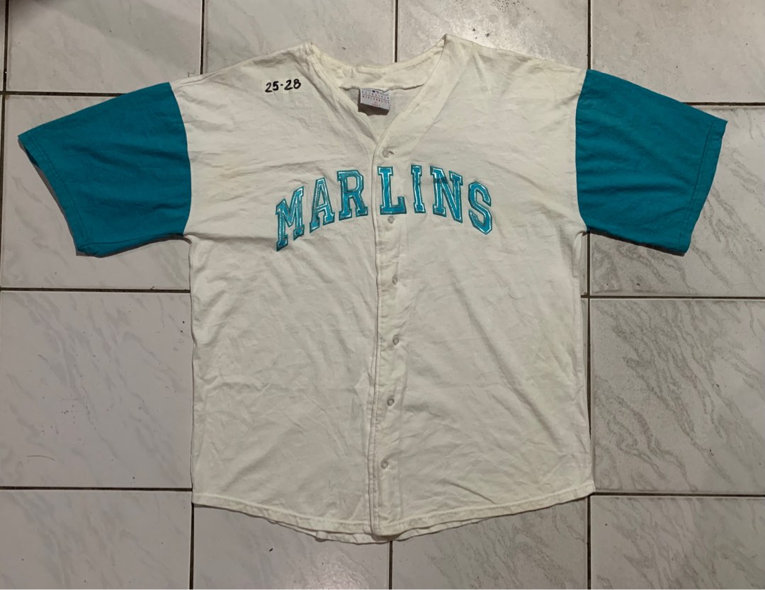 Vintage Marlins Jersey by Genuine Merchandise - Logo 7, Men's Fashion
