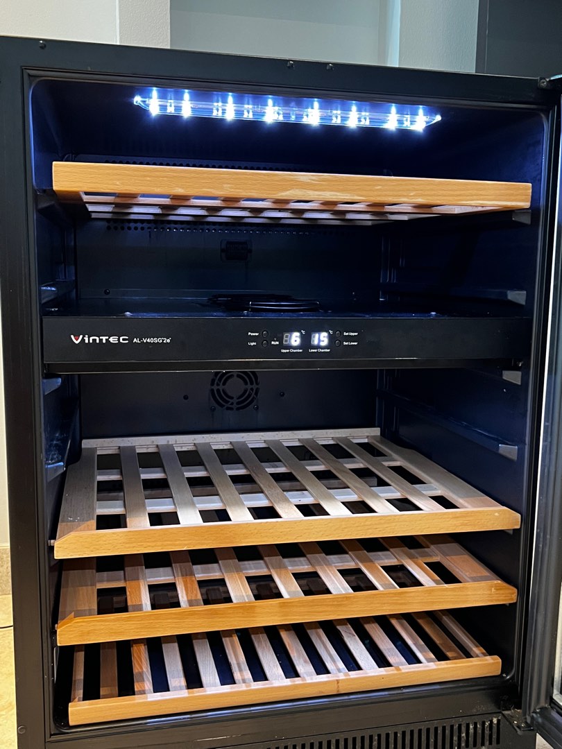 Vintec Dual Zone 40 bottle wine fridge, TV & Home Appliances, Kitchen