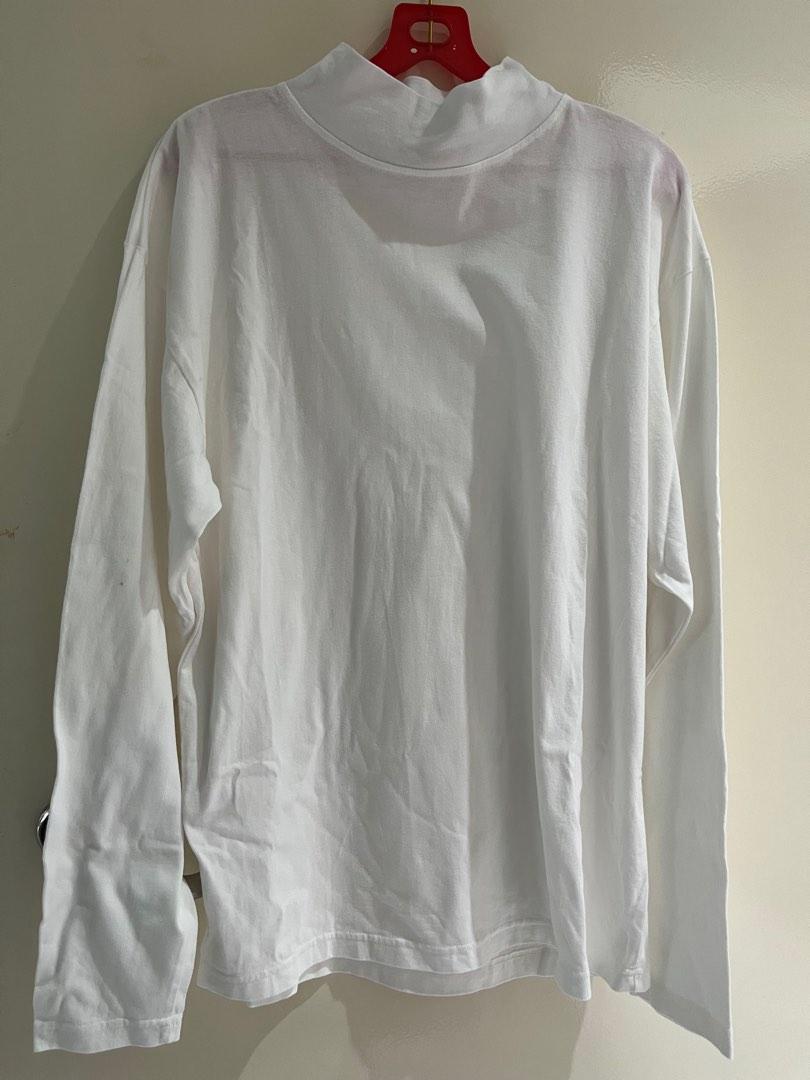 White mock cheap neck long sleeve