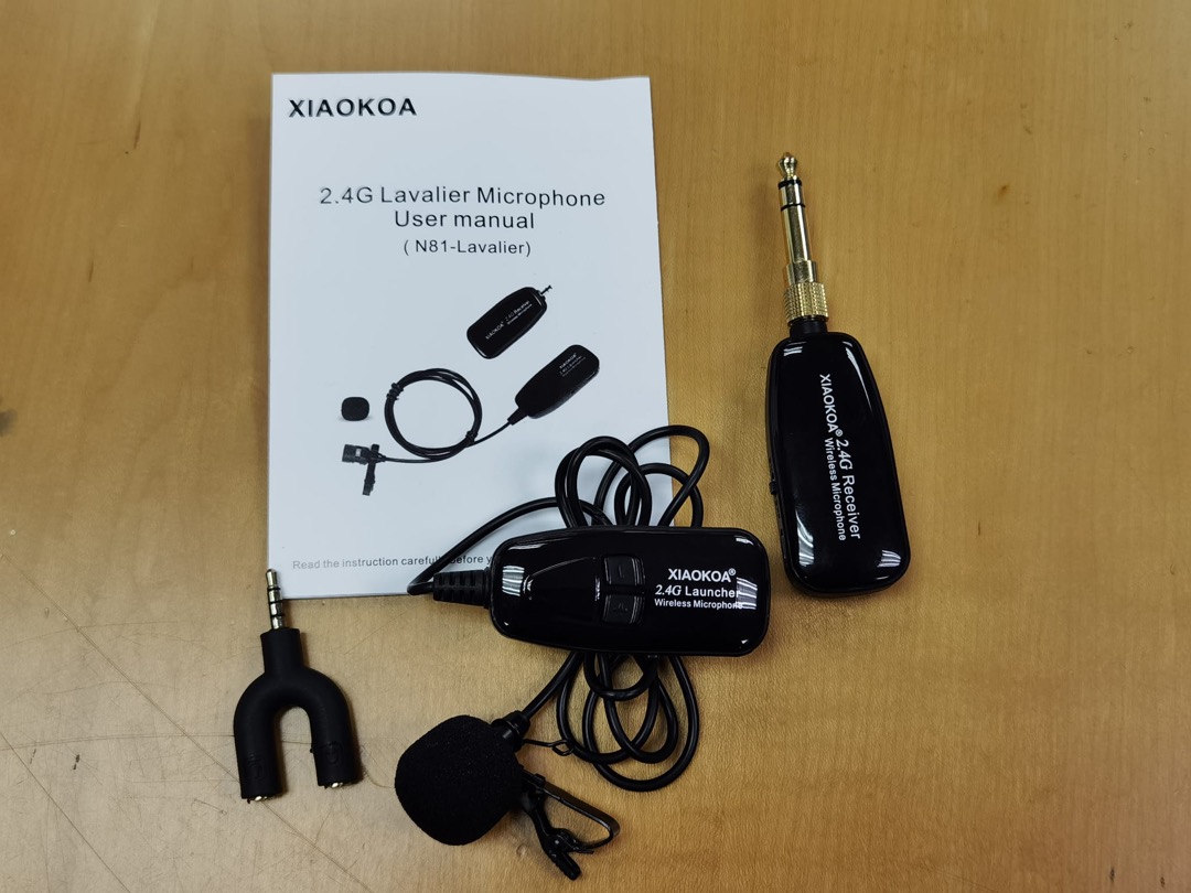 XIAOKOA Wireless Lavalier Microphone 2.4G Wireless Microphone System
