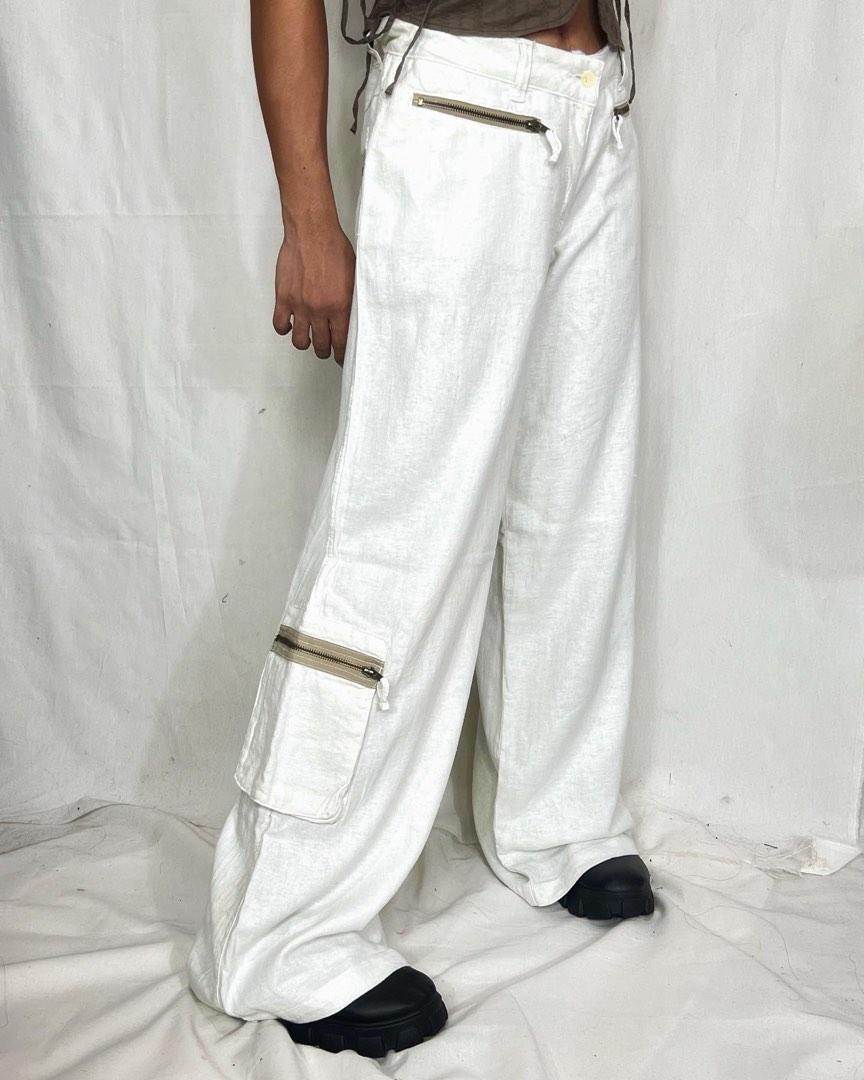 White Baggy Trousers 17314 main image 0