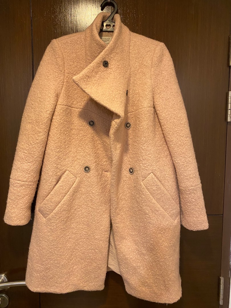 Zara Dusty Pink Wool Coat, Women'S Fashion, Coats, Jackets And Outerwear On  Carousell