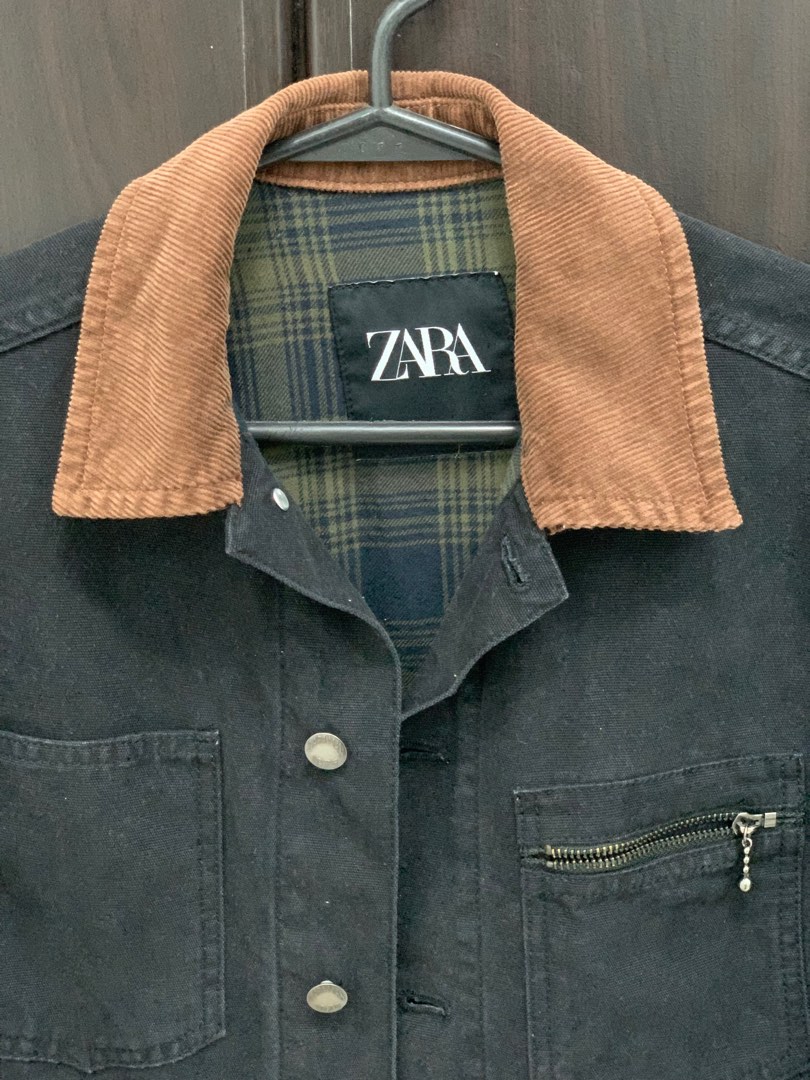 Denim jacket clearance with tan collar