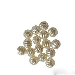 100PCS 10MM Pearl White Onion Geometric Acrylic Beads for Handmade/Jewelry Making