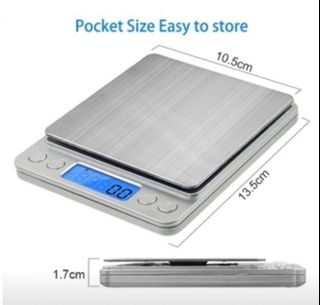 Emoly Food Scale,Digital Kitchen Scale, Mini Size Food Scale 500g/ 0.01g -  High Precision Jewelry Weight Scale with Platform, Stainless Steel, LCD