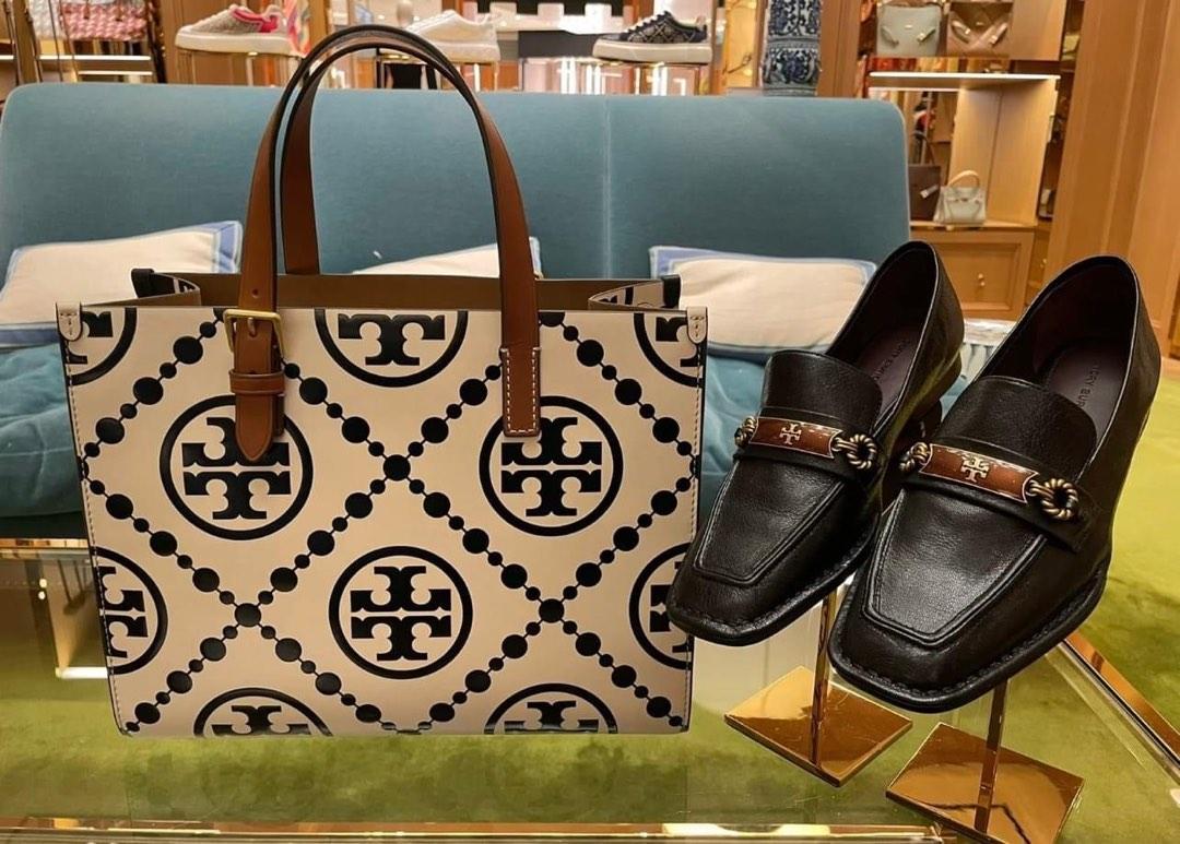 Mini T Monogram Contrast Embossed Square Tote: Women's Handbags