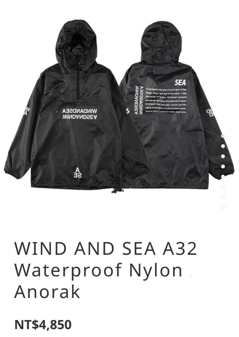 日本直送WIND AND SEA Black Waterproof Nylon Anorak Coach 黑色防水