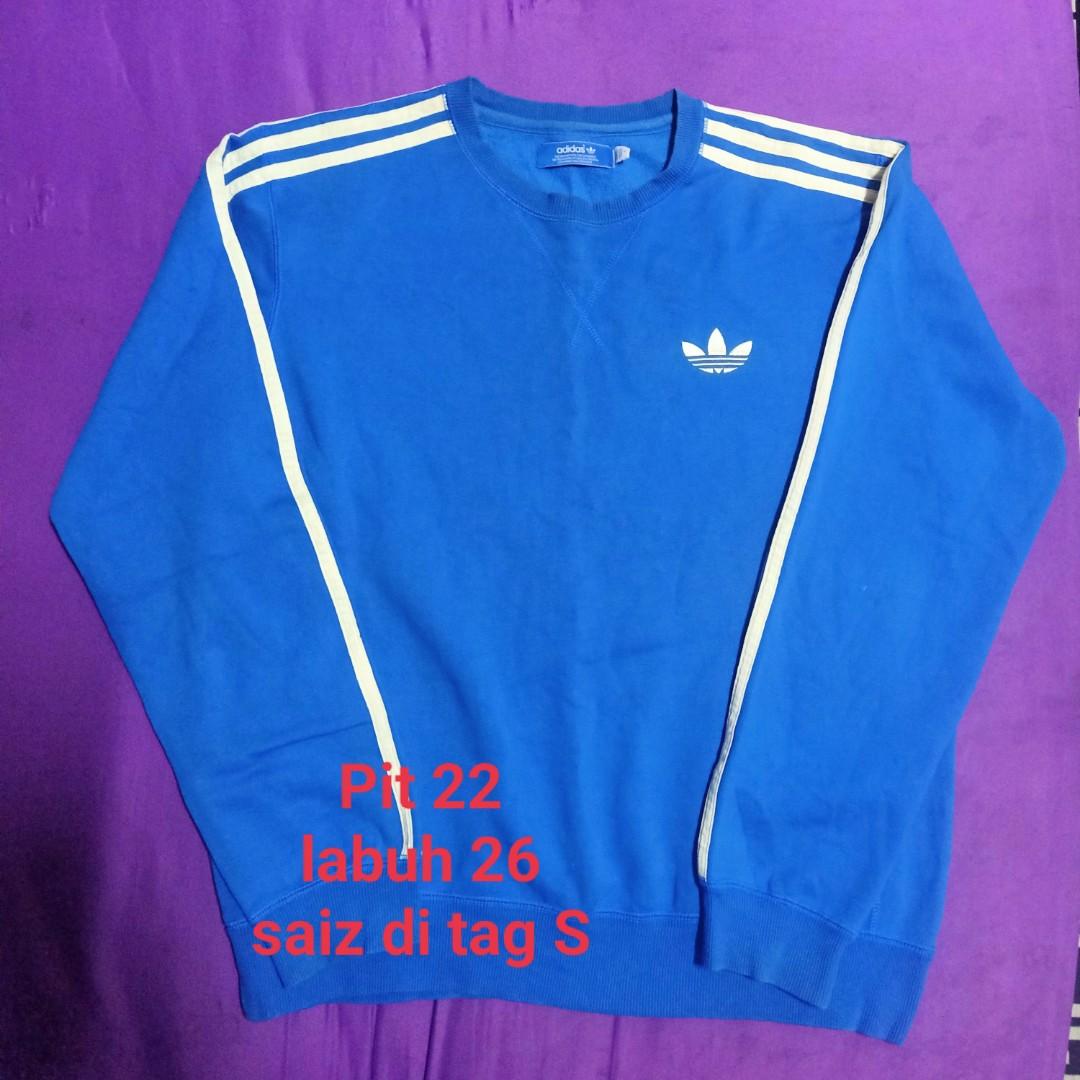 ADIDAS sweater baju sejuk ADIDAS biru