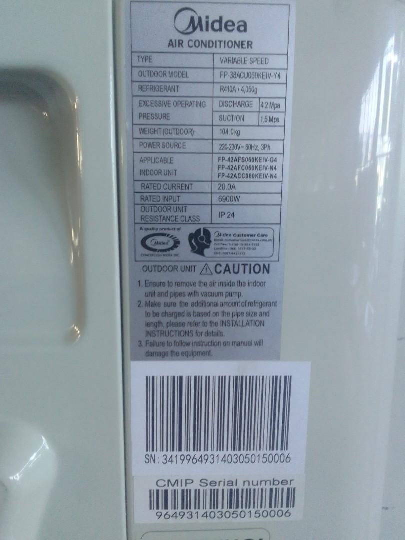 Aircon Midea, TV & Home Appliances, Air Conditioning and Heating on