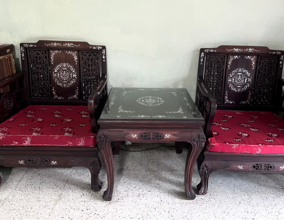 Antique Ivory Furniture Set, Furniture & Home Living, Furniture, Sofas
