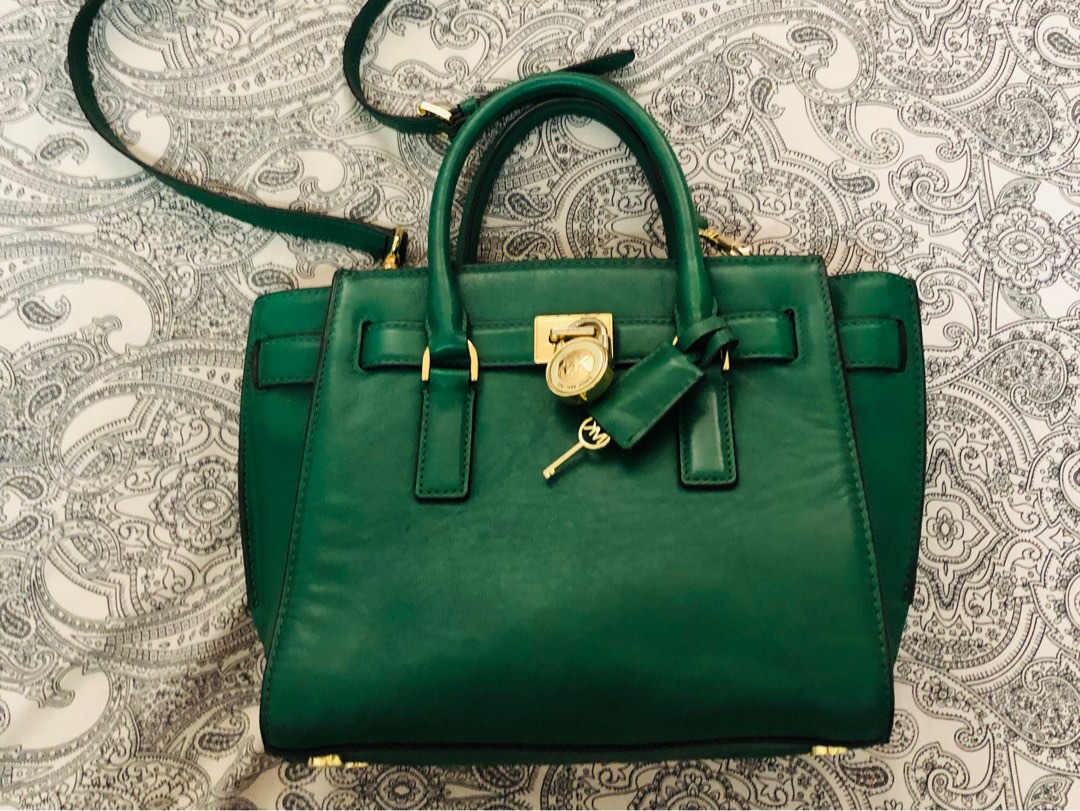 Michael kors hamilton tote green on sale