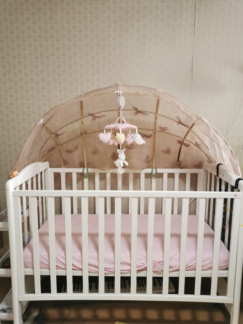 Baby cot with removable canopy, Babies & Kids, Baby Nursery & Kids