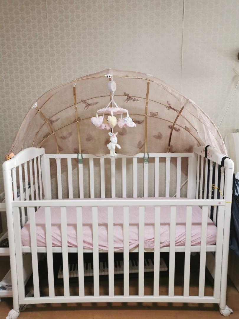 Baby cot with removable canopy, Babies & Kids, Baby Nursery & Kids
